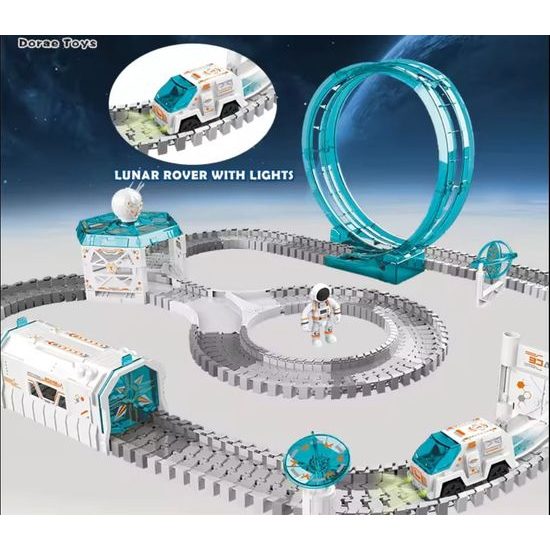 Kosmická dráha s autíčkem na baterie a dálkovým ovládáním 229 dílků Space Explore