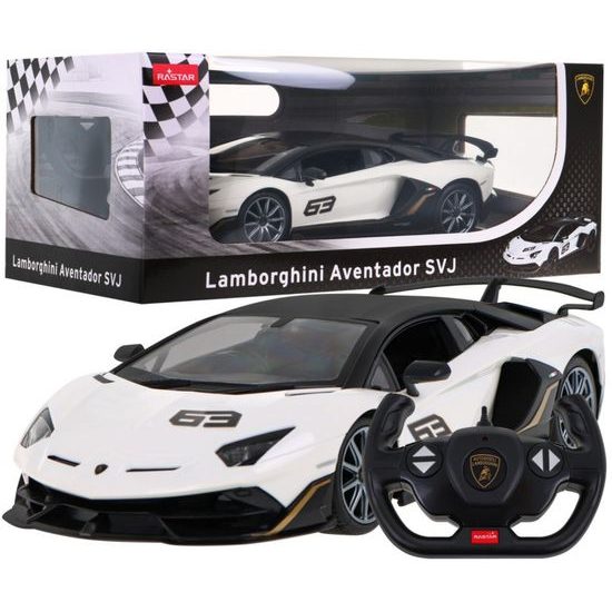 Rastar auto na dálkové ovládání Lamborghini Aventador SVJ 1:14 bílé