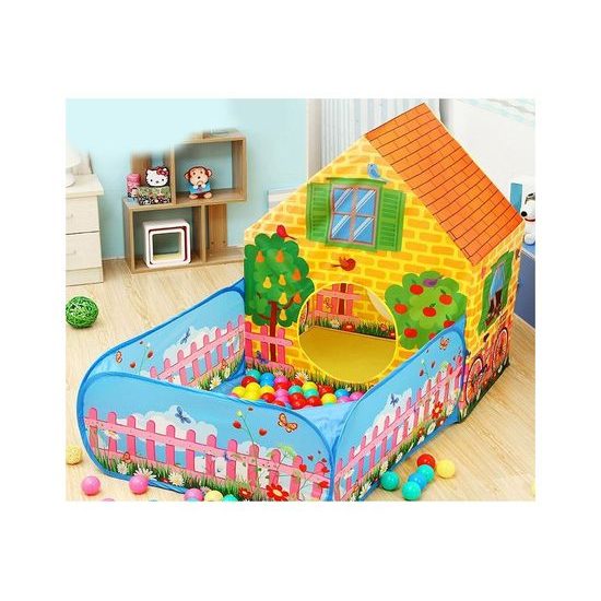 Ecotoys dětský stan Farma se suchým bazénem