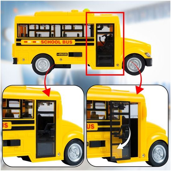 Dětský autobus se světlem a zvuky School Bus 1:20