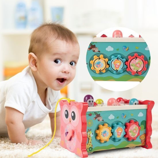 Magická edukační kostka pro děti 8v1 modrá