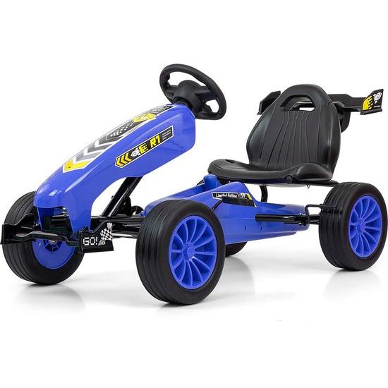 Dětská šlapací motokára Go-kart Milly Mally Rocket modrá