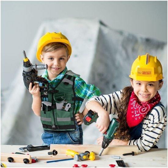 Sada dětského nářadí s vestou a helmou Craftmans Toolbox