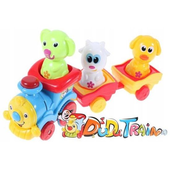 Veselý vláček pro nejmenší se světly a zvuky Mini Dudu Train