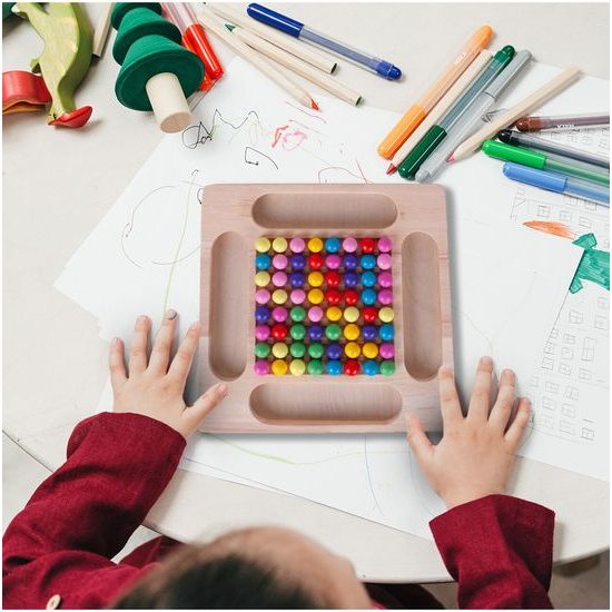 Dřevěná kuličková vkládačka pro děti Rainbow Ball