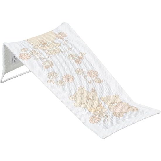 Látkové lehátko ke koupání medvídek bílé