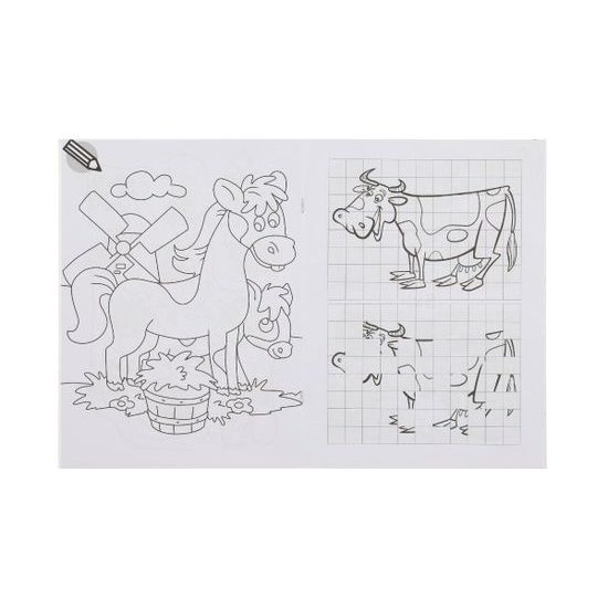 Omalovánky+aktivity/Maľovanky+aktivity Na farmě/Na farme 4ks + pastelky CZ+SK verze