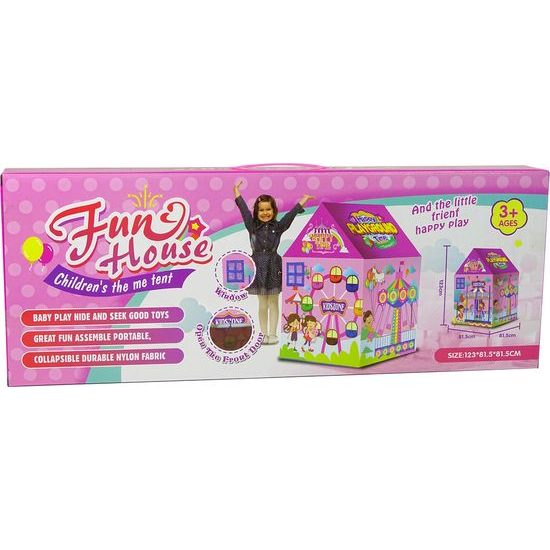 Dětský stan zábavní park růžový