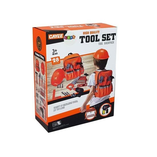 Sada dětského nářadí s vrtačkou na baterie v batůžku Tool Set