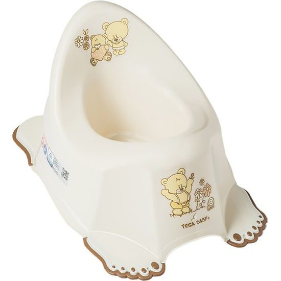 Hrající dětský nočník protiskluzový béžový medvídek