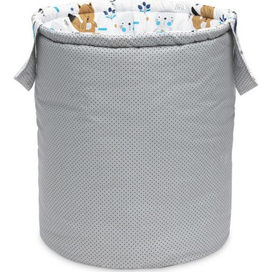 Bavlněný koš na hračky zvířátka šedá