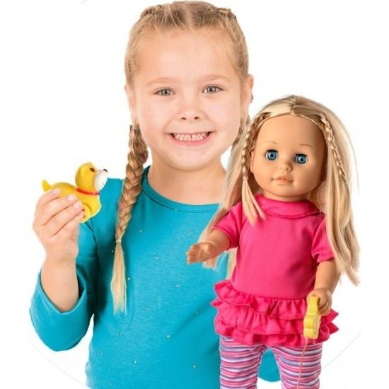 Panenka Sofinka s pejskem chodící a česky mluvící - na baterie