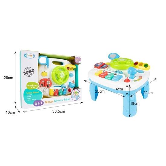 Edukačný stolček s klavírom a volantom 2v1 Drive Table