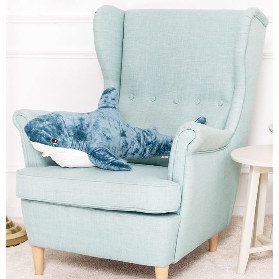 Plyšový žralok Leny 80 cm - modrý