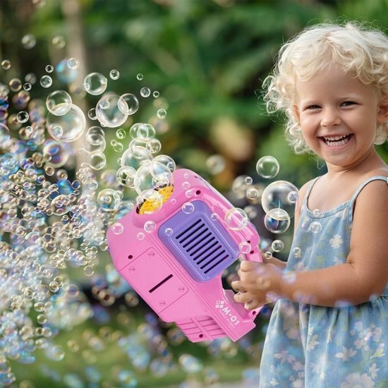 Dětská sekačka s bublifukem 2v1 Bubble Maker - růžová