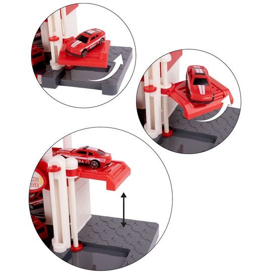 Parkovací garáž na baterie se stavebními stroji Construction Parking