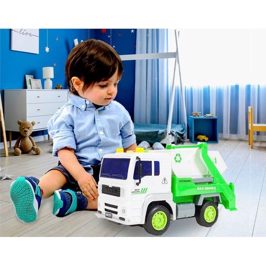 Popelářské auto s kontejnerem, světly a zvuky City Service 1:20