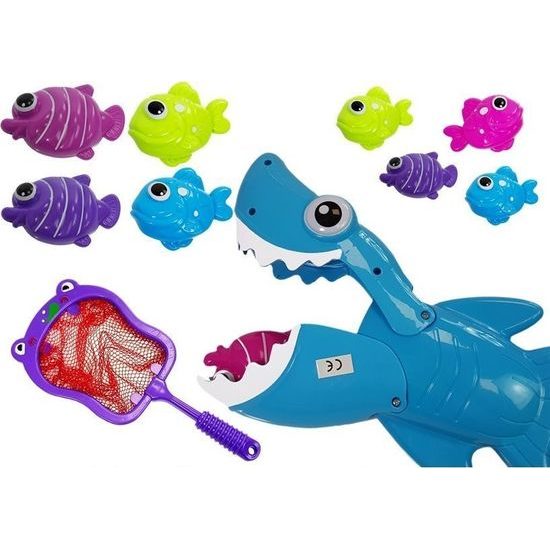 Sada rybiček se žralokem a síťkou do vany