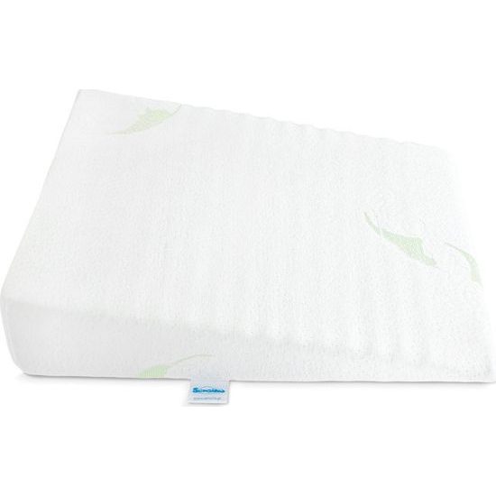 Kojenecký polštář - klín Sensillo bílý Luxe s aloe vera 30x38 cm do kočárku