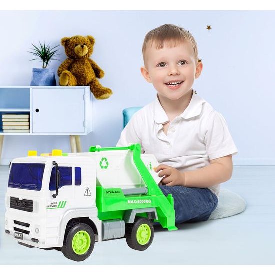 Popelářské auto s kontejnerem, světly a zvuky City Service 1:20