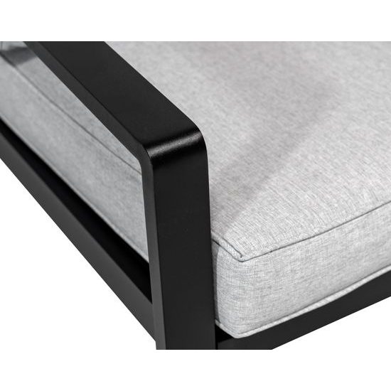 Hliníkový zahradní nábytek Pohovka + dvě křesla + stůl šedá/antracit