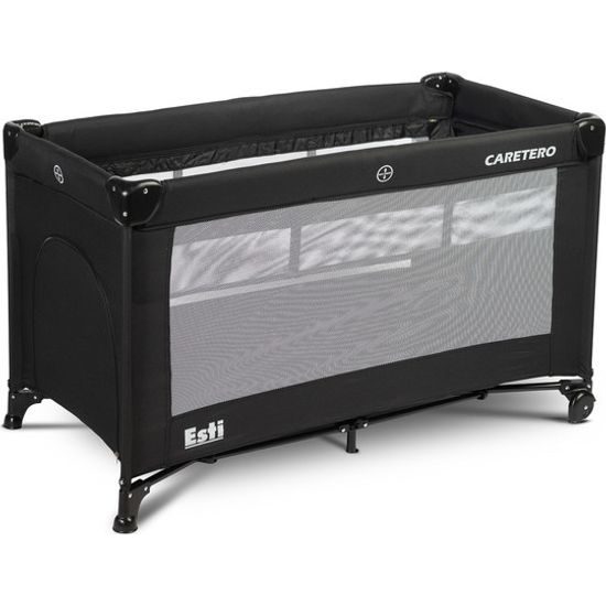 Dětská cestovní postýlka CARETERO ESTI se stahovací bočnicí black