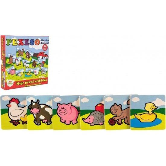 Dřevěné Pexeso - Moje první zvířátka 24 dílků pro nejmenší