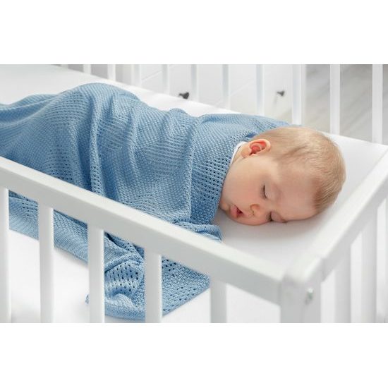 Sensillo Dětská pletená bambusová deka do kočárku 100x80 cm máta