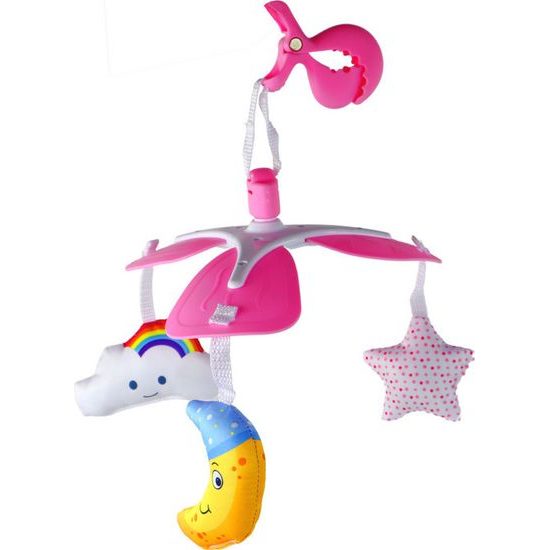 Dětský kolotoč nad postýlku s klipem Sky Pink