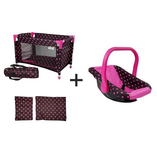 Alice postýlka a nosítko pro panenku - černá