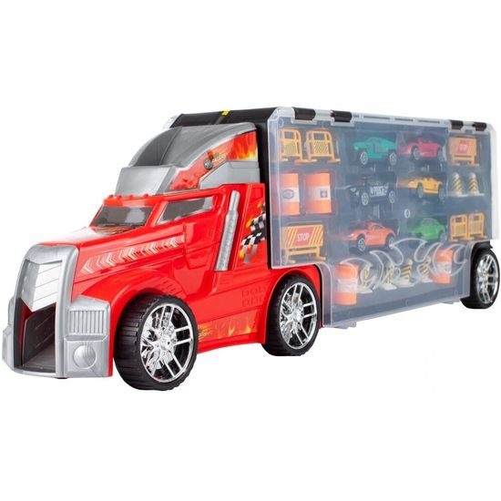 Nákladní auto se 6 autíčky, skluzavkou a podložkou Race Truck