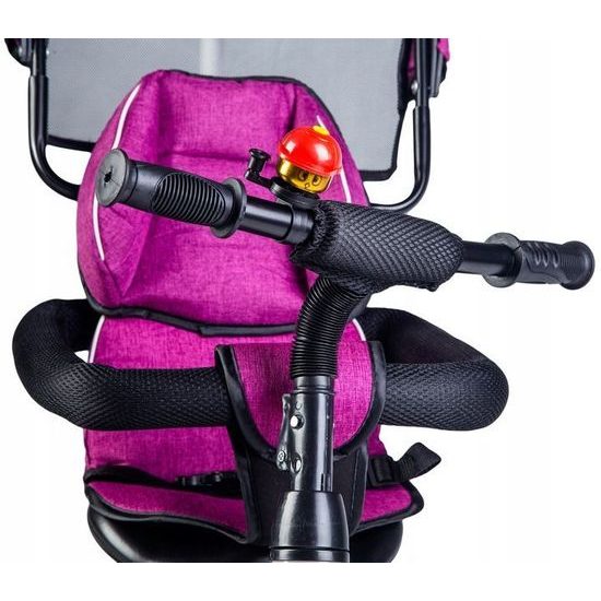 Ecotoys dětská tříkolka se stříškou růžová - nafukovací kola