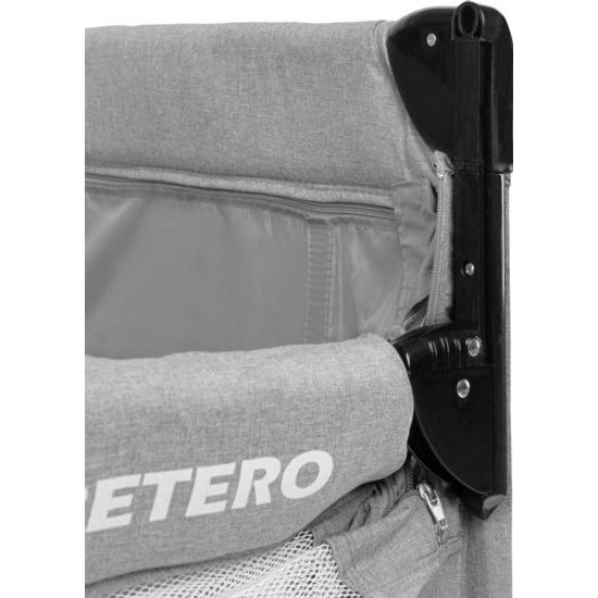 Dětská cestovní postýlka CARETERO ESTI se stahovací bočnicí grey