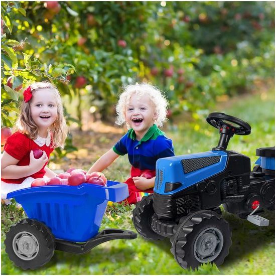 Dětský šlapací traktor s vlečkou Active Pedal modrý