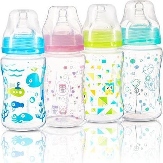 BabyOno BabyOno Antikoliková lahvička se širokým hrdlem Baby Ono - modrá