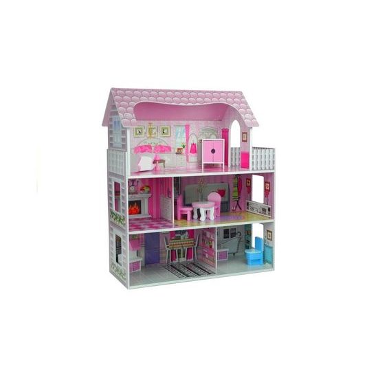 Majlo Toys dřevěný dvoupatrový domeček pro panenky Stefi