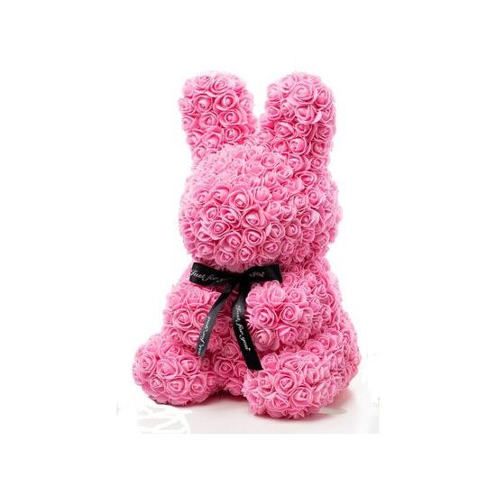 Králíček z růží růžový Rose Bunny 50 cm