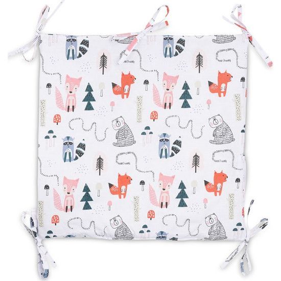 Kapsář na postýlku Wafel lišky růžový