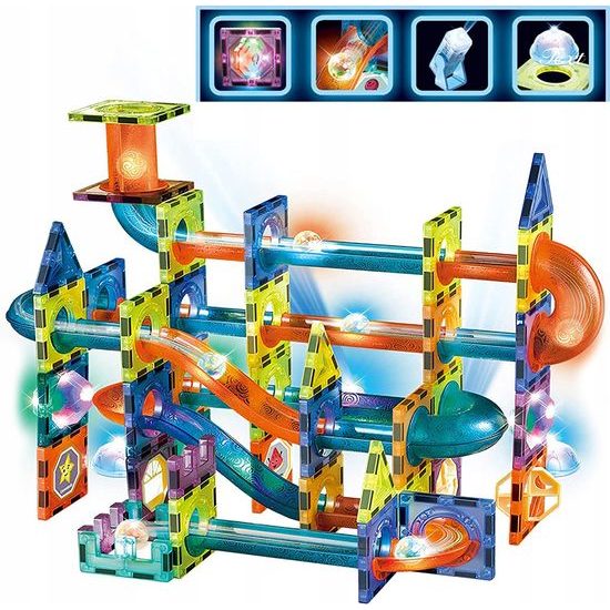 Doris magnetická svítící stavebnice se skluzavkou Light Magnetic 110 dílů