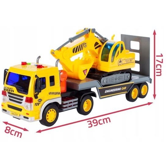 Nákladní auto s bagrem, světly a zvukem pro děti City Builder 1:16