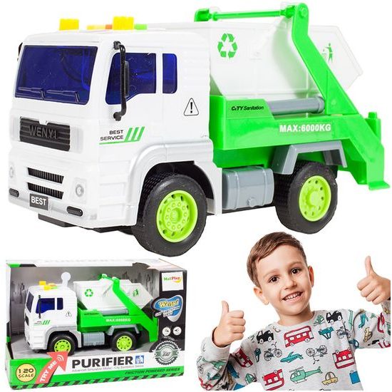Popelářské auto s kontejnerem, světly a zvuky City Service 1:20