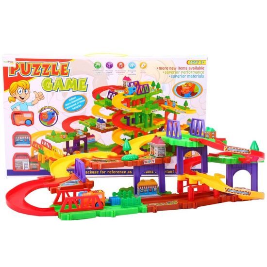 Parkovací garáž s lokomotivou na baterie Puzzle Parking