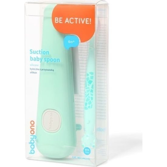 BABYONO Lžička silikonová s obalem 6 m+ 1ks