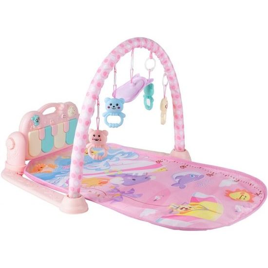 Hrací deka s piankem Dráček růžová