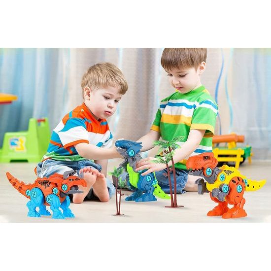 Šroubovací dinosauři s vrtačkou na baterie Take Apart