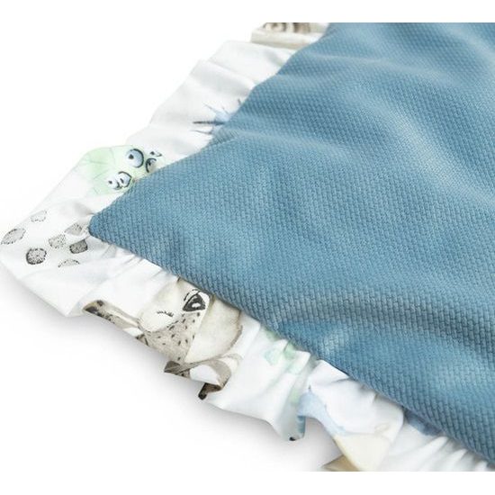 Sada do kočárku Sensillo Velvet s volánky - lesní zvířátka modrá