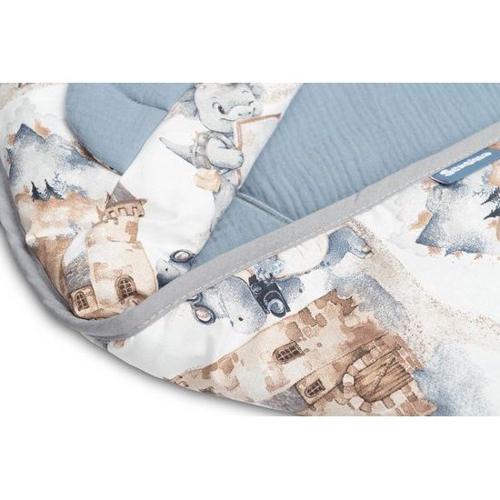 Dětská mušelínová zavinovačka do autosedačky Dráček jeans