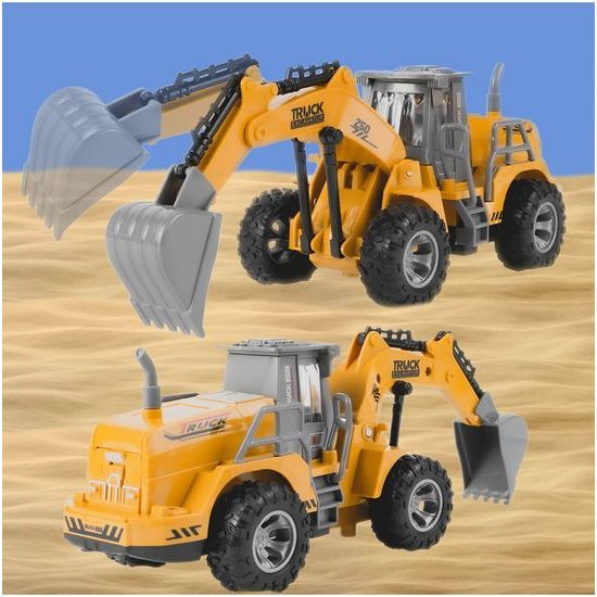 POŠKOZENÝ OBAL Bagr na dálkové ovládání Truck Excavator s pohyblivou lžící 1:36