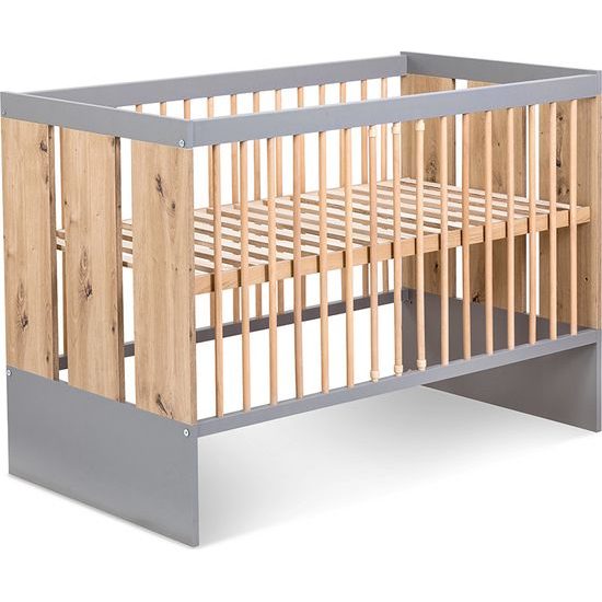 Dětská postýlka se zábranou Klups Pauline Dub/Grafit