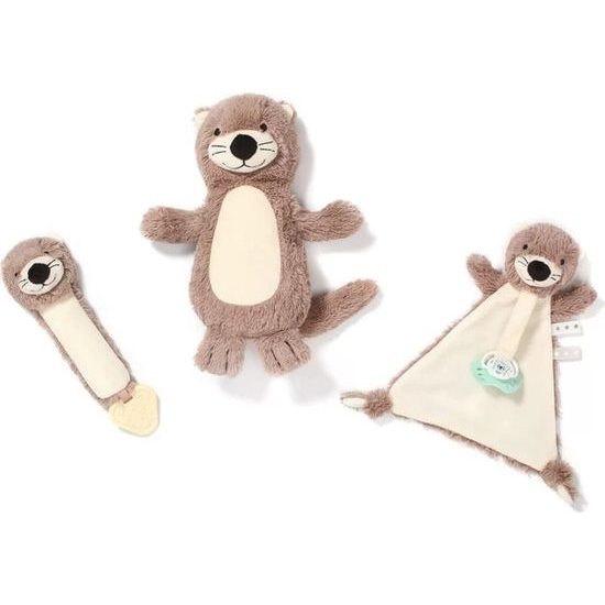 BabyOno Plyšová hračka s chrastítkem Otter Maggie Vydra, béžovo-hnědá